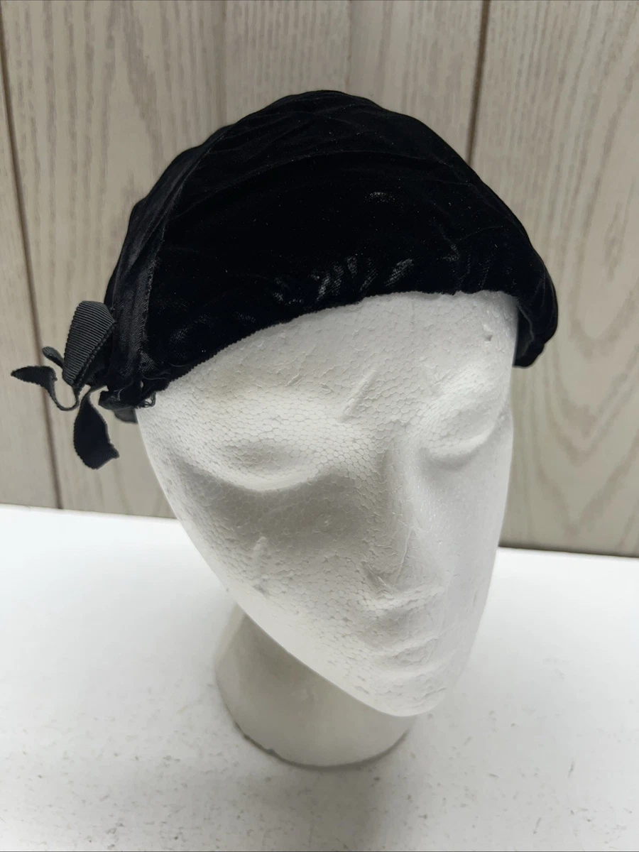 Skull Cap Black Velvet Vintage Hats for Women for sale | eBay display picture 1