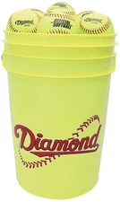 Diamond Official Fastpitch 12YSC Softballs with Bucket, New