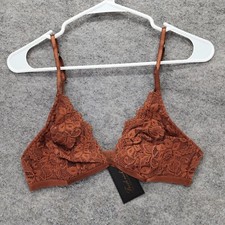 Fredericks of Hollywood Bralette Womens Medium Jessica Brown Floral Lace