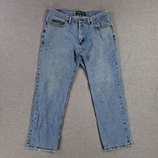 Vintage Lee 36x30 Regular Fit Straight Leg Blue Jeans Old School Denim Stone Was