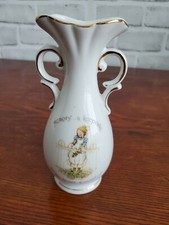 HOLLY HOBBIE VINTAGE PORCELAIN VASE 1974 MADE IN JAPAN 6" TALL