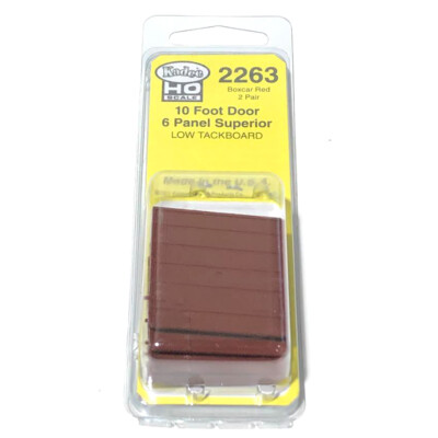 Kadee #2263 10' 6 Panel Superior Doors Low Tack Board Boxcar Red Freight Car HO