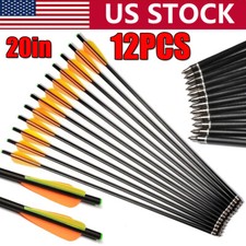 12pcs 20-inch Fiberglass Crossbow Bolts Arrows OD8mm Hunting Archery