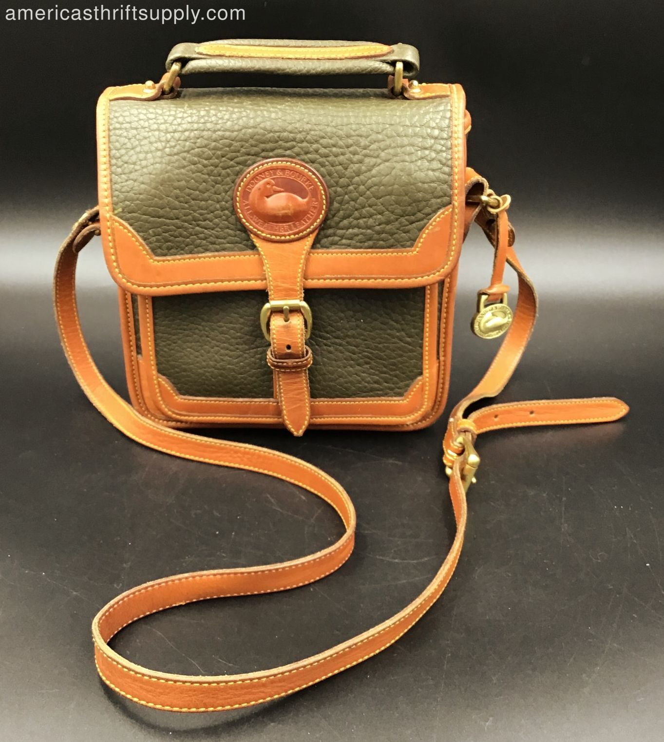 Authentic Vintage Dooney & Bourke Women's Dark Green Crossbody Bag COA