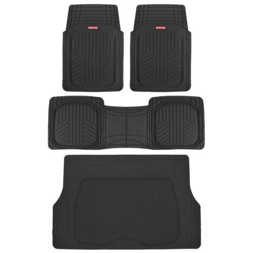 Motor Trend Ultra Deep Dish Rubber Car Floor Mats & Cargo Mat Liner 4pc Black