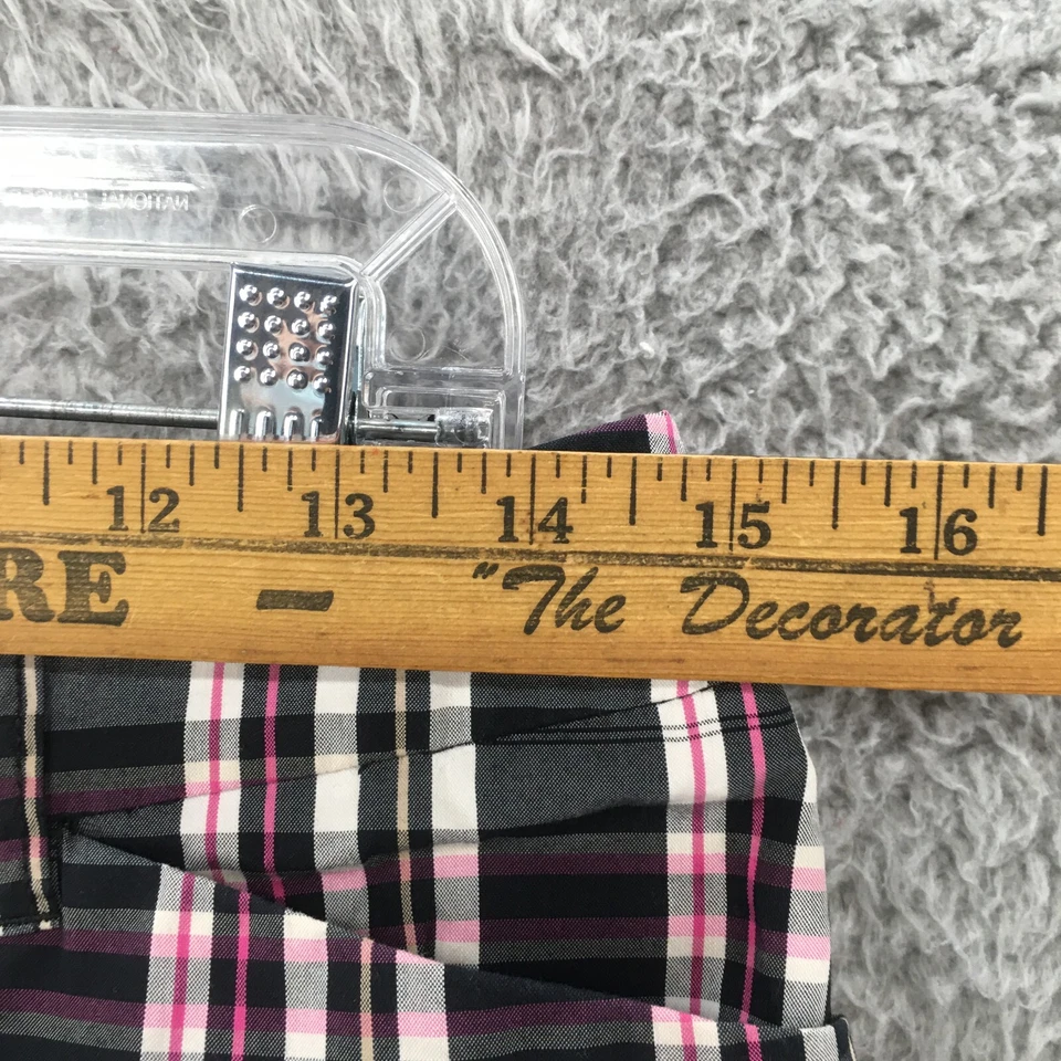 Ann Klein Sport Casual Shorts Womens 6 Multicolor Plaid Cotton Blend Zip Fly - Image 4 of 4