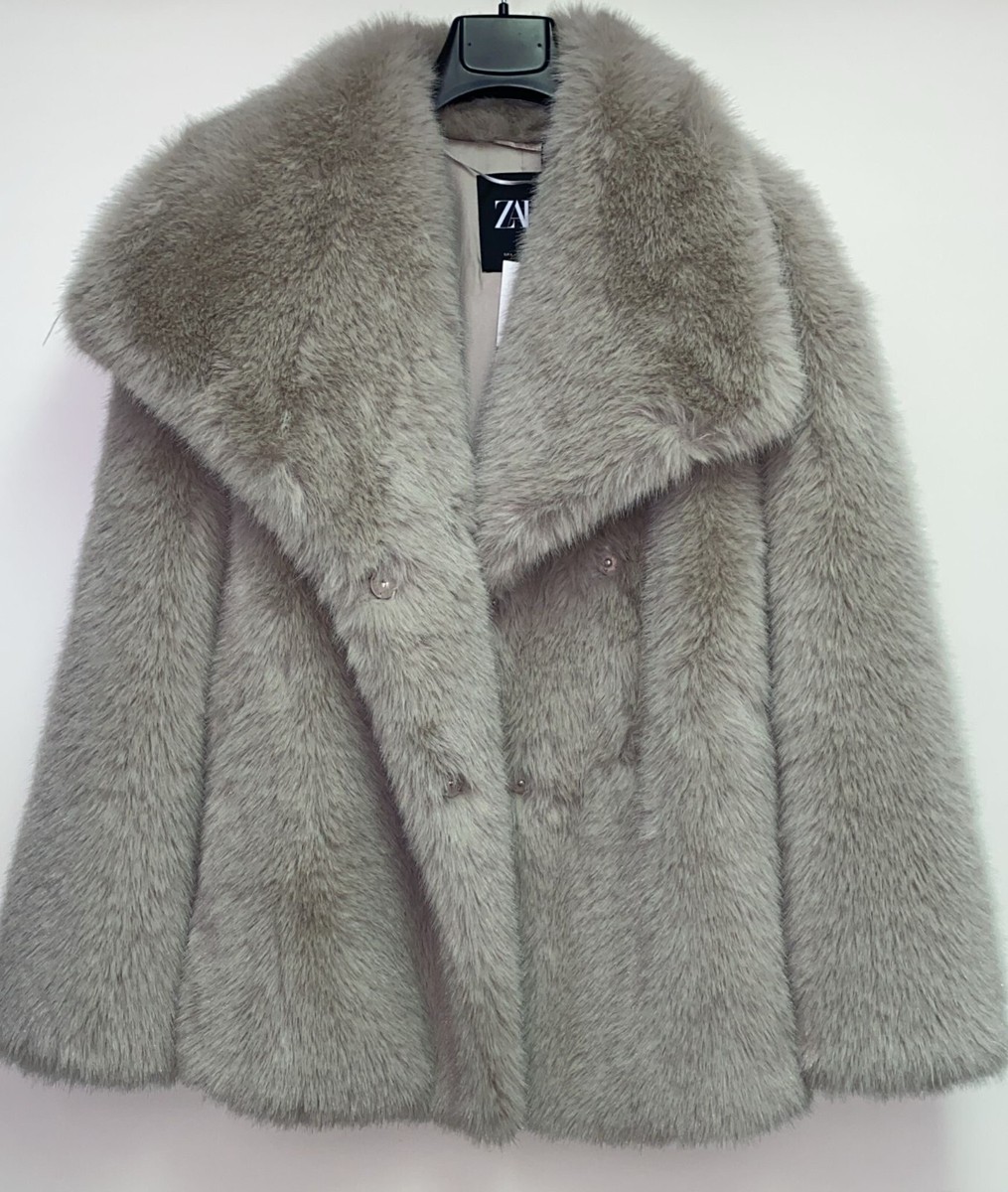 ZARA FAUX FUR SHORT COAT ZW COLLECTION FW24/25 SIZES S M L