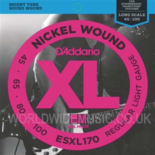 D'Addario ESXL170 Double Ball End Nickel Wound Bass Guitar Strings .045 -.100