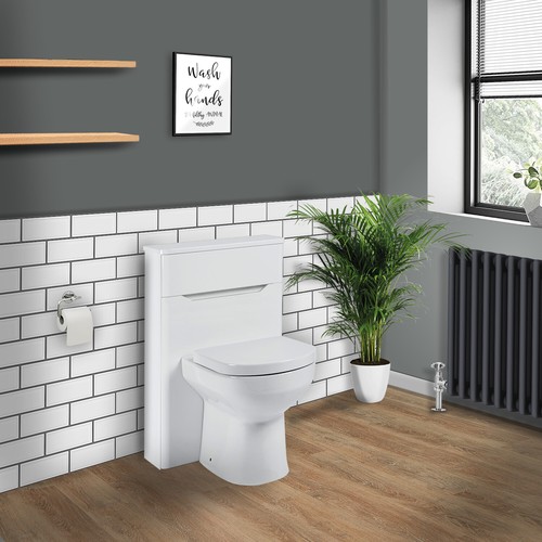 Biella Floor Standing White Vanity Unit Wall Hung WC Unit storage
