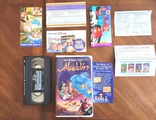 Vintage Disney Aladdin VHS Clamshell Complete with inserts~Very Good Cond.& Rare