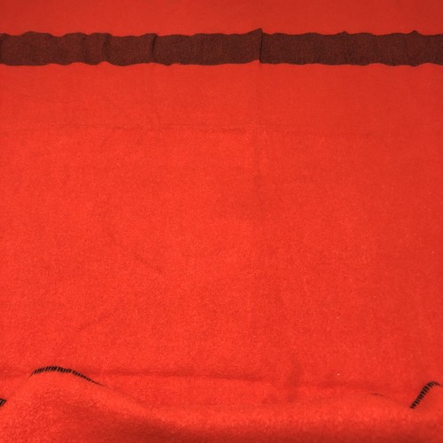Wolldecke rot und schwarz gestreift 54”x78” Vintage - Bild 4 von 4