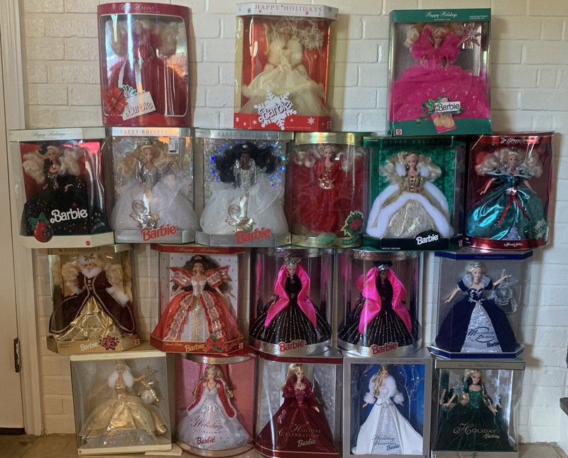 Holiday Barbie Dolls 1988-2005 Lot Of 20 And 7 Hallmark Ornaments NRFB New Vtg