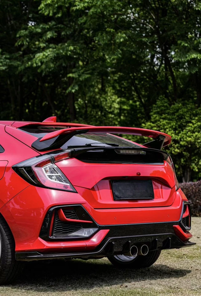 Alerón superior trasero para Civic FK7 FK4 FK8 hatchback 2017-2021 rojo estilo HPD Foto 2 de 4