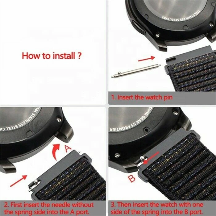 Pulseira de náilon para Samsung Galaxy Watch 4 5 6 7 40/44mm clássica 42/46/43/47mm - Imagem 4 de 4