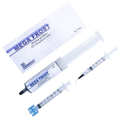 Ammdent Mega Frost Dental Etching Gel 37 Phosforic Asid Blue Color Tube 76gm.