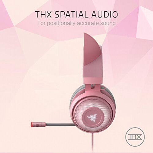 Razer Kraken Kitty Gaming Headset Virtual 7.1 Surround-Sound USB RGB PC Quartz - Afbeelding 3 van 6