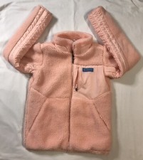 Columbia Sherpa Jacket Girls Large Pink Reversible Zip Up Pockets