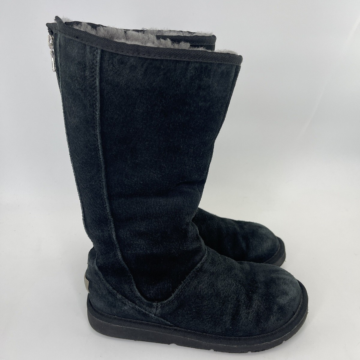 UGG 5119 Knightsbridge Back Zipper Tall Black Suede Winter Boots
