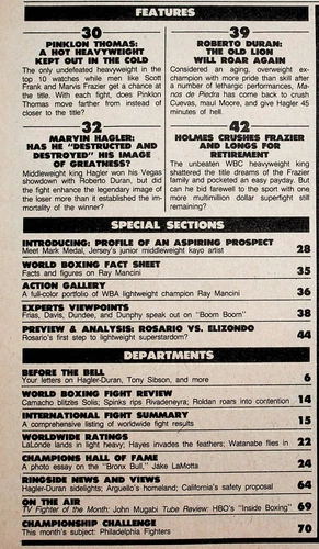 1984 March World Boxing Magazine Hagler Duran Ray Mancini Holmes Marvis Frazier - 画像8/8