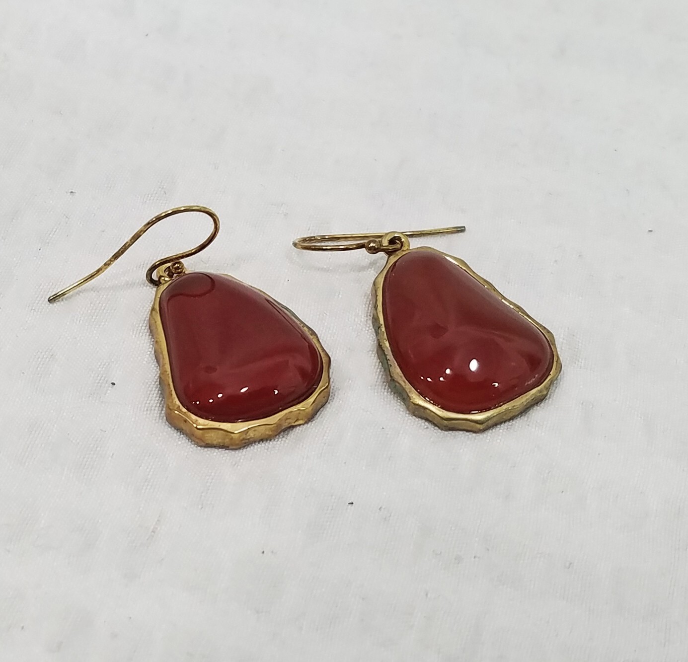 Translucent Carnelian Agate Crystal and Gold Tone… - image 3