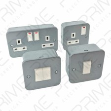 Metalclad ALM Switches / Sockets 1 Gang / 2 Gang Workshop / Garage / Industrial