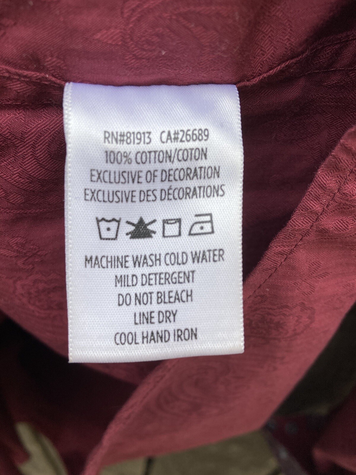 Men's Robert Graham Maroon Solid Button-Down Shir… - image 8