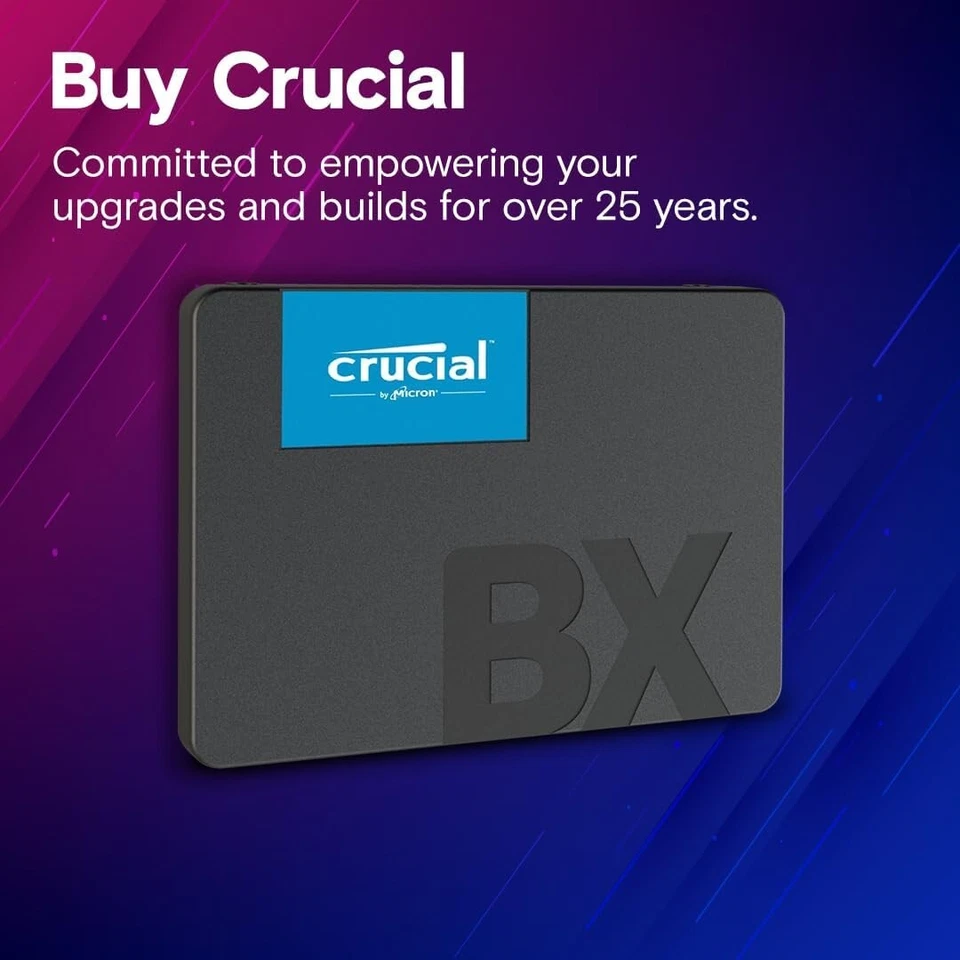 Crucial BX500 240GB 480GB 500GB 1TB 2TB 4TB 2.5" 3D NAND SATA III SSD LOT - Image 2 of 4