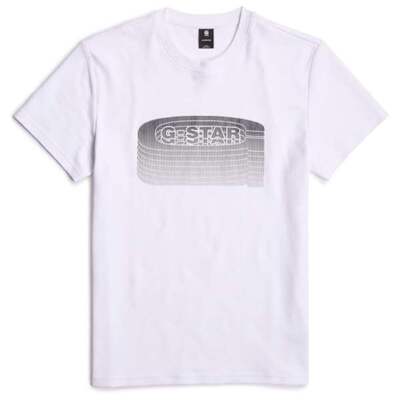 G-Star Stacked Old Skool Logo T-Shirt weiß D25092