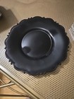 Mt Pleasant Black Glass 8 inch  Round Luncheon Lunch Plate, L E Smith  #JJ95 — photo 1