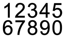 Sheet of 20 Numbers Arial Helvetica Font Vinyl Decal - Standard Mailbox Address