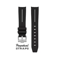 BLACK ACCENT - RUBBER WATCH STRAP for Omega X Swatch Speedmaster MoonSwatch