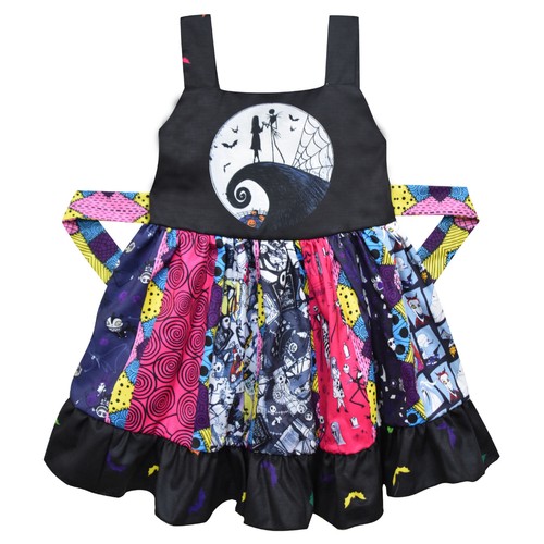 Jack&Skellington Sally- Dress Girls Baby Boutique Summer Sleeveless Dress Twirl - Picture 4 of 8