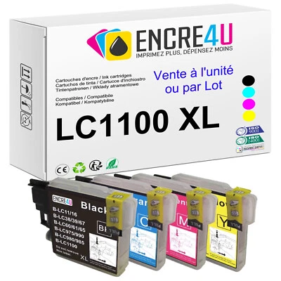 PREMIUM - Cartouches d'encre compatibles avec imprimantes Brother ( LC1100 XL )