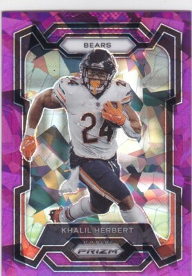 KHALIL HERBERT 2023 PANINI PRIZM PURPLE ICE #062/225 #51 CHICAGO BEARS