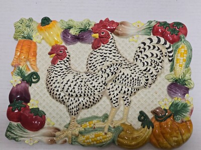 FRIZ & FLOYD CLASSIC 3D CHICKEN ROOSTER WALL PLAQUE 12X9''