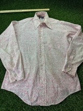 Kentfield Charisma Dress Shirt Pink Floral Button Down 16-35 Distressed VTG