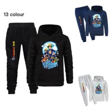 Children's Fireman Sam Hoodie Pants Pop Tracksuits Clothes Set Activewear Gift