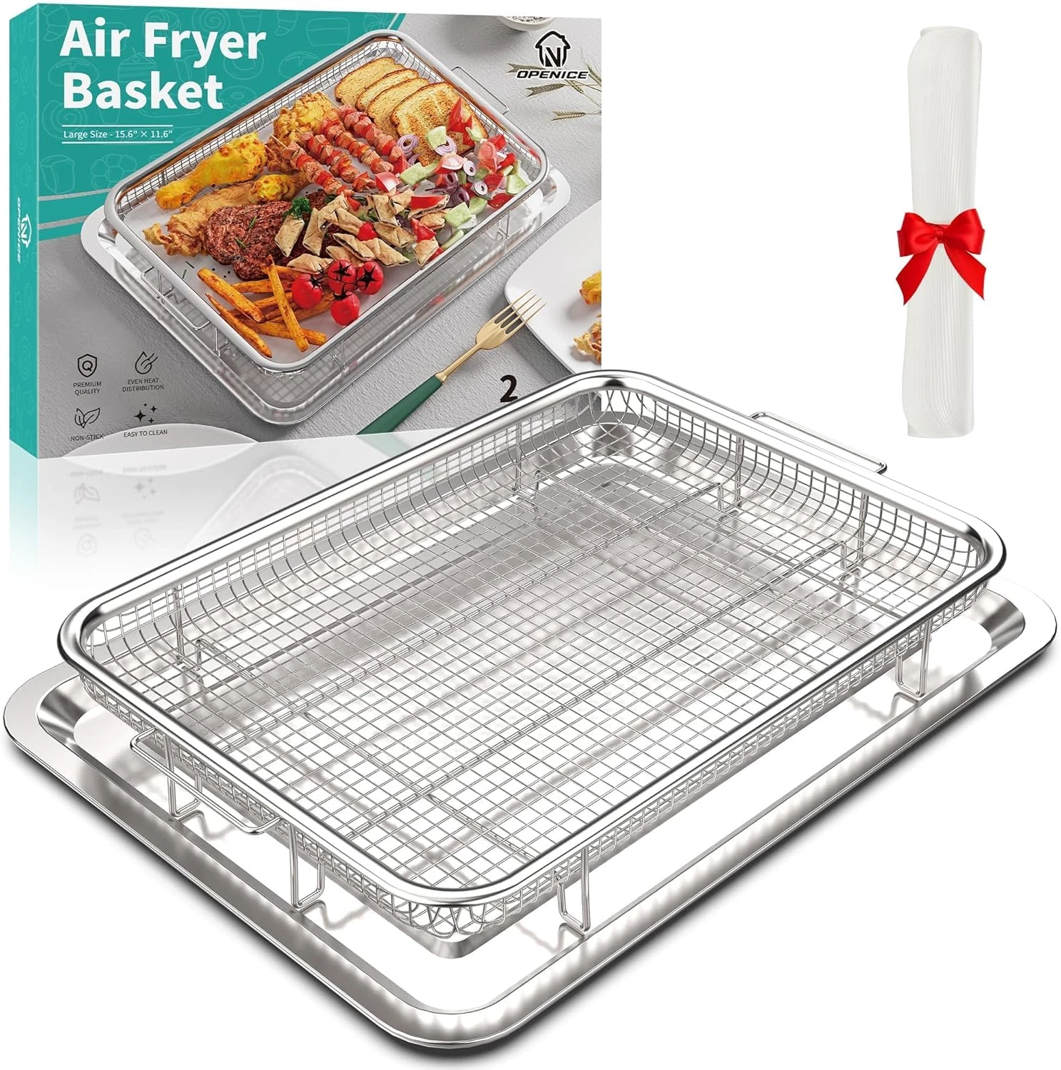 Cesta para freidora de aire para horno, OPENICE, 15.6" x 11.6"