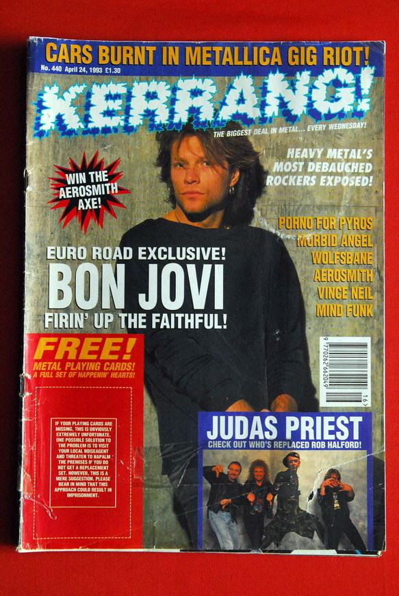 BON JOVI ON COVER METALLICA 1993 JUDAS PRIEST UK MAGAZINE