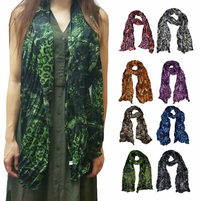 2 PCS Pleated Scarves for Women Girls Animal  Fashionsolid  Assorted Color