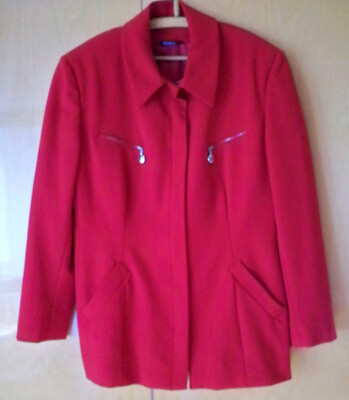 YESSICA Jacke gefüttert mit Reißverschluss, Größe 42, kirsch-rot, 4 Taschen