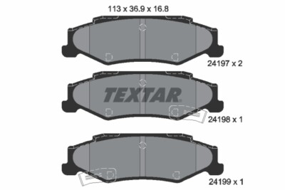 Textar 2419701 brake pad set, disc brake for Cadillac, Chevrolet