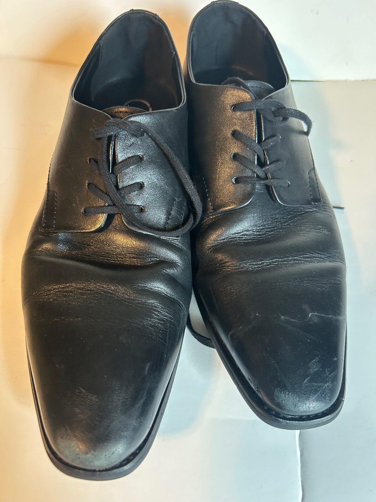 SAOLA Scarpe eleganti uomo Calvin Klein Ramses taglia 12 tomaia in pelle nera
