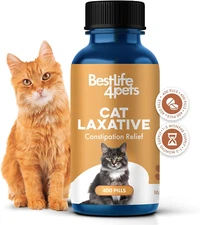 Cat Laxative Constipation Relief, Natural Cat Stool Softener Remedy for Irregula