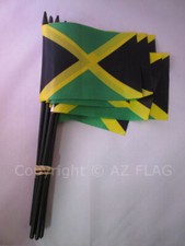JAMAICA FLAG 4'' x 6'' black stick - JAMAICAN FLAGS 10 x 15 cm - Light Polyester