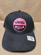 Jeep Baseball Cap Black & Pink Adjustable Strapback Hat Jeep Sunrise Open Road
