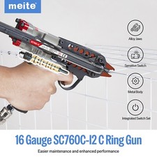 Meite Sc760c-i2 Pneumatic Hog Ring Plier Tool 16 Gauge 12 Crown Hog Ring Gun