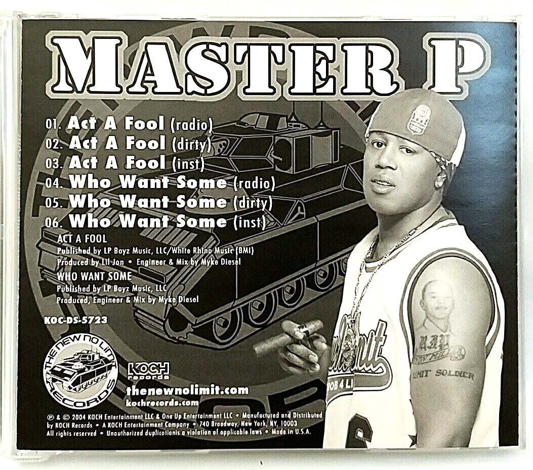 洋楽 g-rap MASTER P cd CD) Master P ‎– Act A Fool/Who Want Some , Promo, koc-ds-5723
