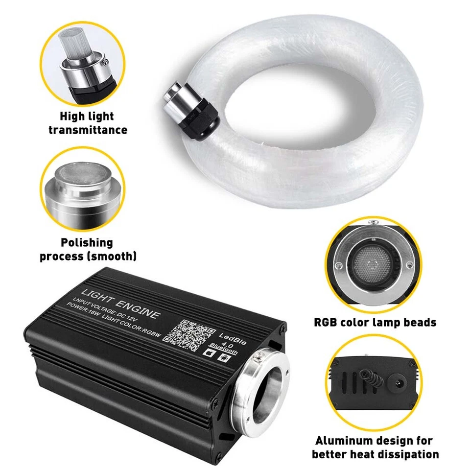 500x Kit de luces estrella para techo de coche/hogar luces de techo centelleantes de fibra óptica Foto 2 de 4