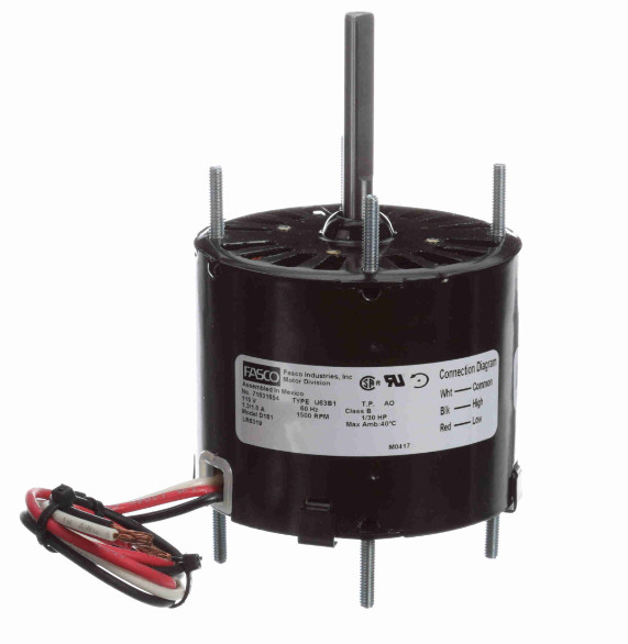 Fasco Motors D181 Motor 1/30 hp 1500 RPM 2-Speed CCW 3.3 in Diameter 115 Used